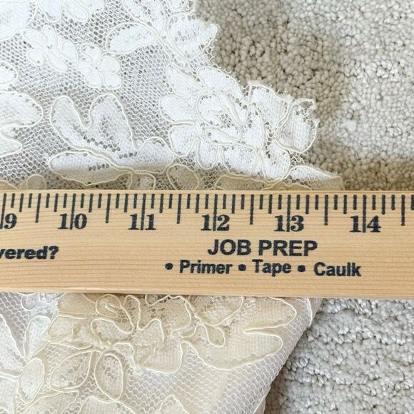 Legends by Romona Keveza 100% Silk Lace Overlay Strapless Wedding Gown Short Kne - Picture 14 of 16